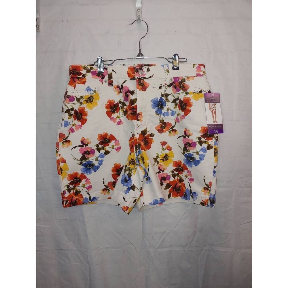 Gloria Vanderbilt Amanda Short Women's Size 14 Floral High Rise Shorts